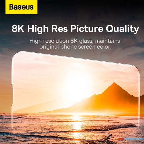 Baseus iPhone 14 Pro Max 6.7-inch All-glass Tempered Glass Film 0.3mm Transparent (2 Tempered Set )